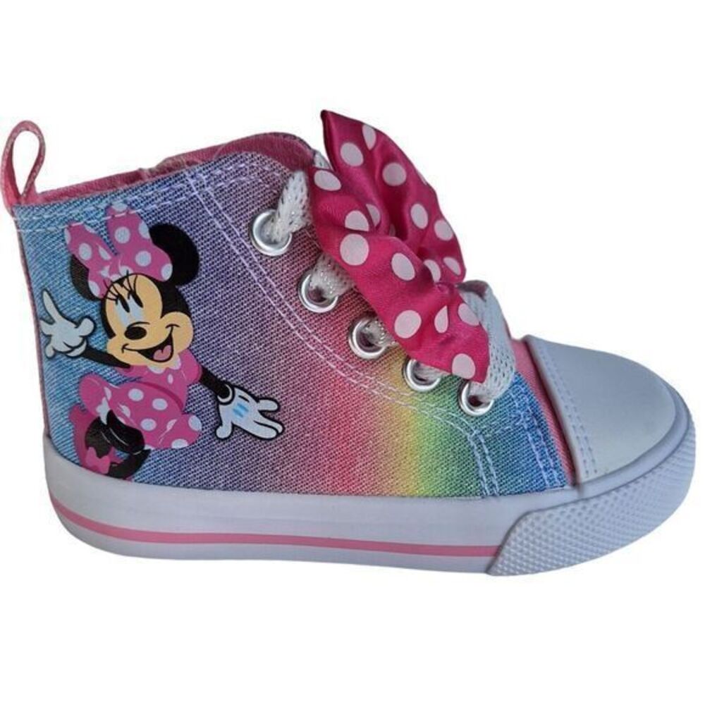 Disney Minnie High-top Sneakers For Girls in Light Canvas Size 7 (15cm) Col pink